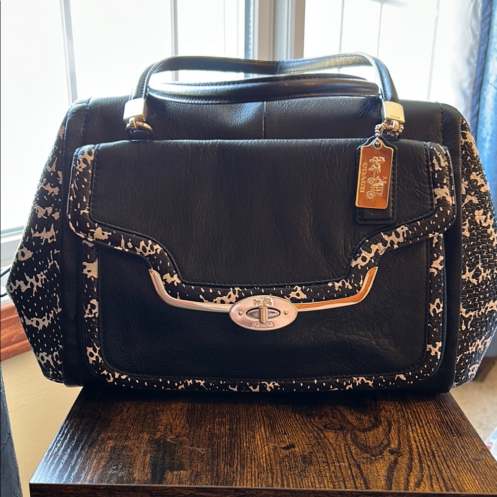 Coach Madison Two Toned Leather Satchel